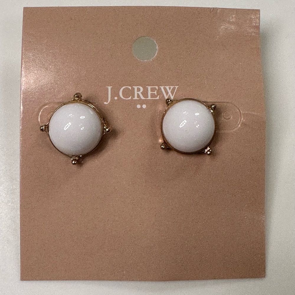 J. Crew White Bubble Stud Earrings